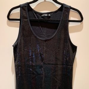 Apt9 Sequin Tank/Tee - Black (A-01)